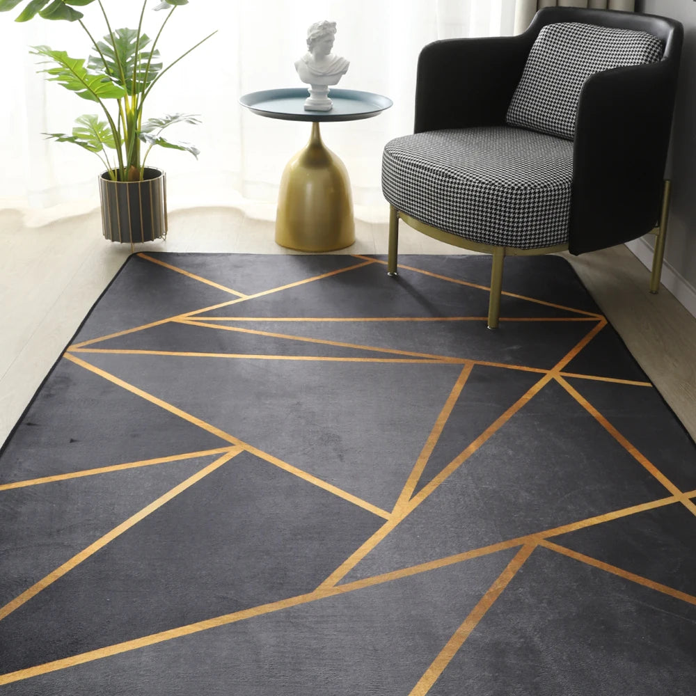 Tapis Géométrique Salon 160x230cm - Luxe Antidérapant