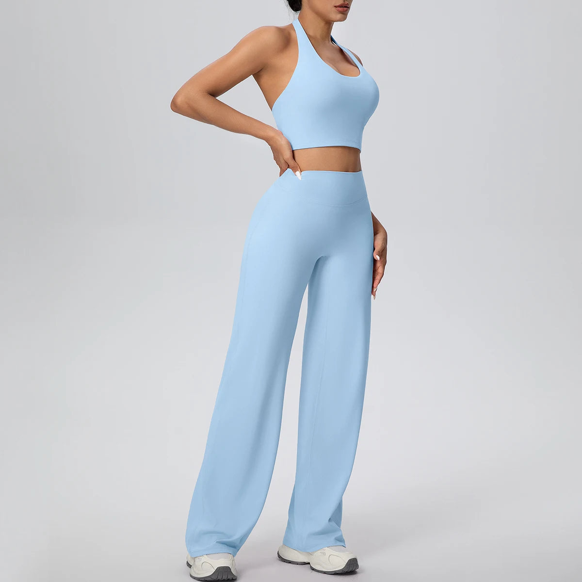 Ensemble Yoga Femme 2 Pièces – Soutien-Gorge Dos Nu et Pantalon pour Gym, Running et Fitness