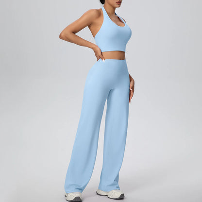 Ensemble Yoga Femme 2 Pièces – Soutien-Gorge Dos Nu et Pantalon pour Gym, Running et Fitness