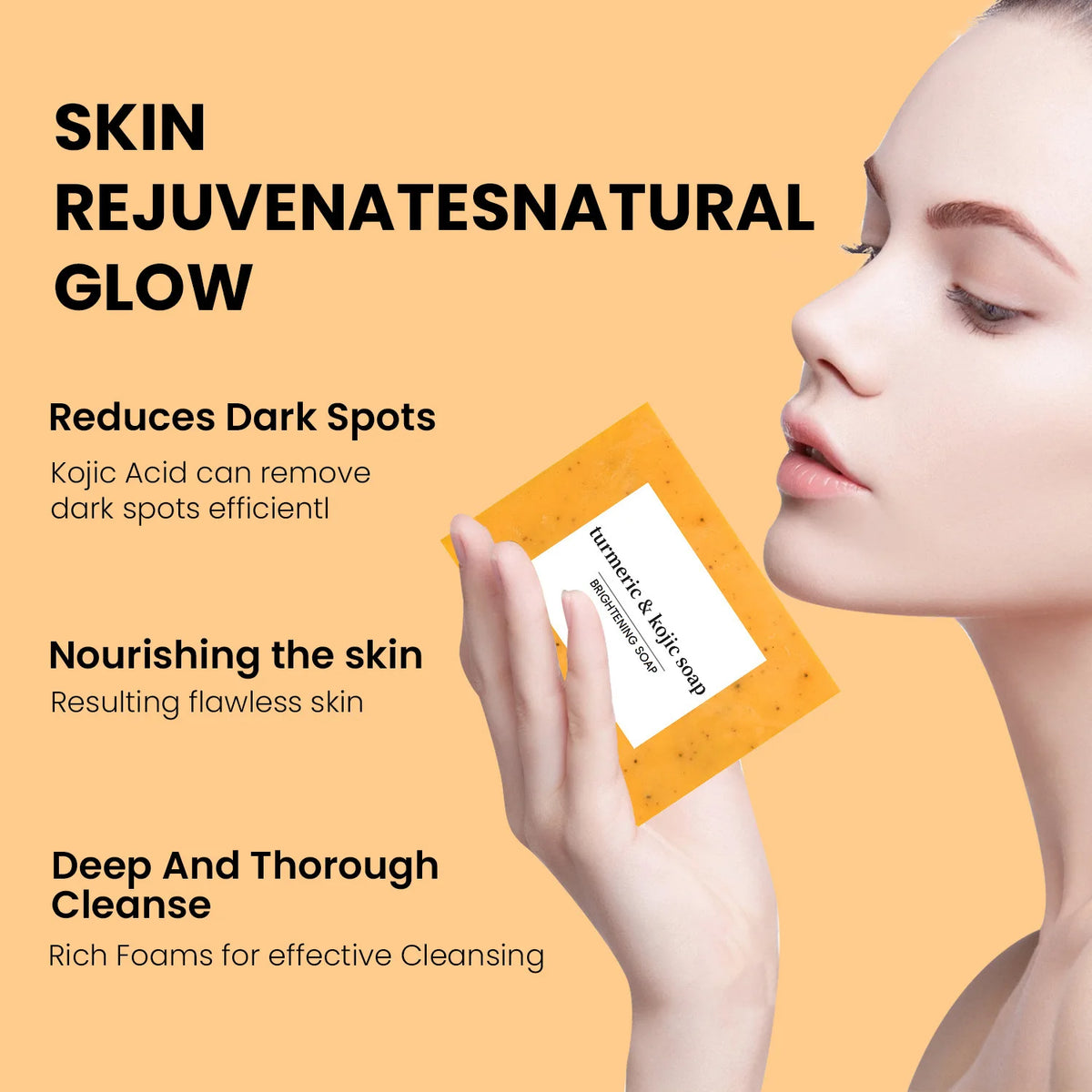 Coffret Nettoyant Curcuma & Savon - Acide Kojique Anti-Points Noirs Éclat Peau