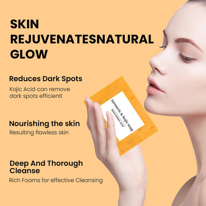 Coffret Nettoyant Curcuma & Savon - Acide Kojique Anti-Points Noirs Éclat Peau