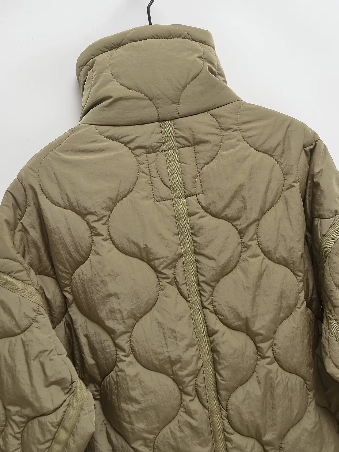 Veste Hiver Femme Col Montant Coton - Style Européen Ample Cordon Zippée