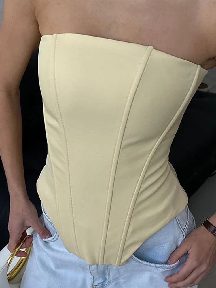 Ensemble 2 Pièces Femme Chevrons - Débardeur Ajusté + Veste Courte Casual Chic