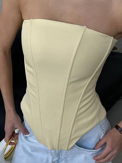 Ensemble 2 Pièces Femme Chevrons - Débardeur Ajusté + Veste Courte Casual Chic