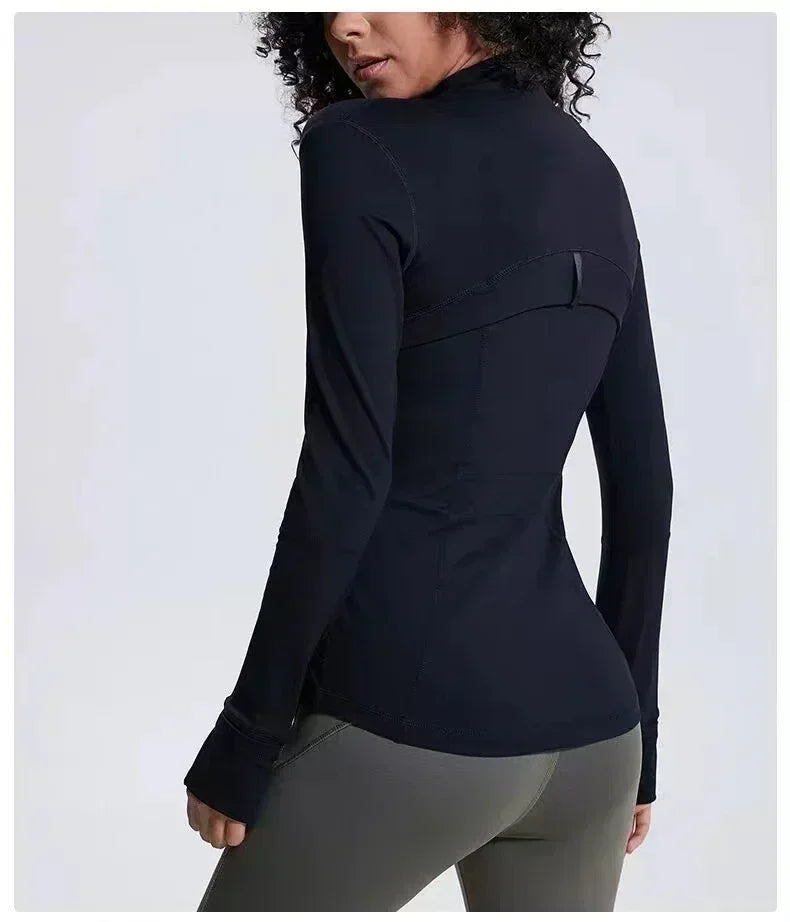 Veste de sport femme à manches longues - jogging & yoga - confort respirant - toutes couleurs disponibles.