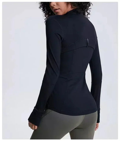 Veste de sport femme à manches longues - jogging & yoga - confort respirant - toutes couleurs disponibles.