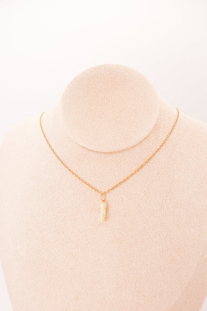 Pendentif | Mini piliers en Jade "Fleurs de prunier"