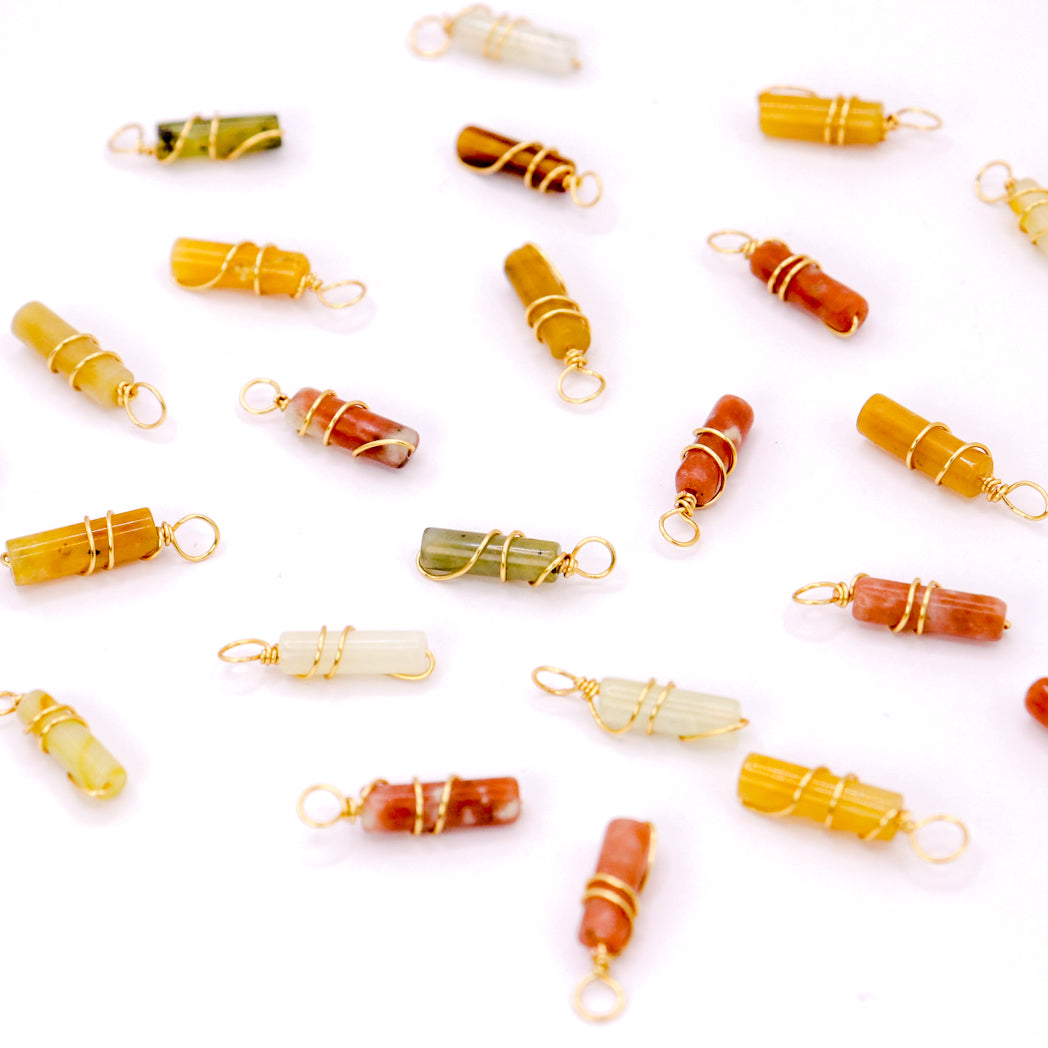 Pendentif | Mini piliers en Jade 