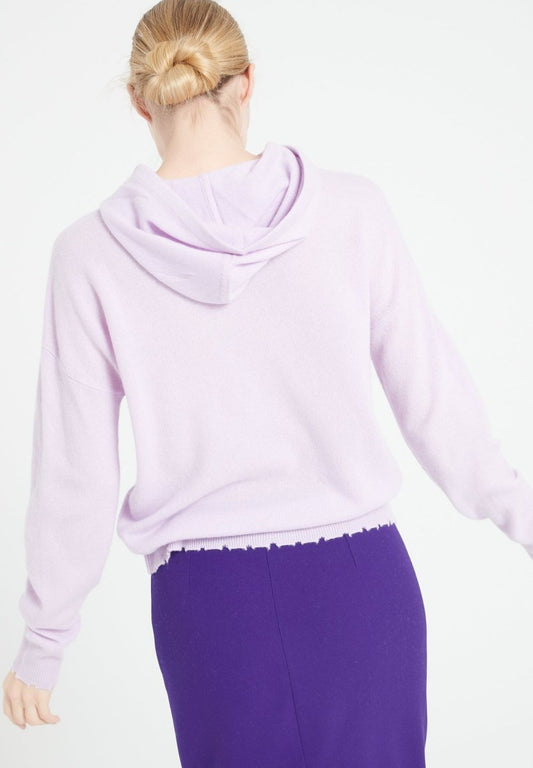 Sweat à capuche femme en cachemire lilas - MIA 16